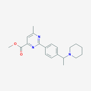 methyl 6-methyl-2-[4-(1-piperidin-1-ylethyl)phenyl]pyrimidine-4-carboxylate