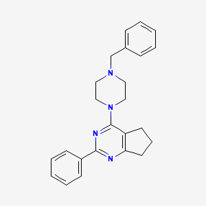 molecular formula C24H26N4 B3804582 4-(4-benzyl-1-piperazinyl)-2-phenyl-6,7-dihydro-5H-cyclopenta[d]pyrimidine 