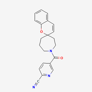 molecular formula C21H19N3O2 B3804606 5-(1H-spiro[azepane-4,2'-chromen]-1-ylcarbonyl)pyridine-2-carbonitrile 