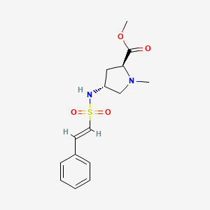 molecular formula C15H20N2O4S B3804621 methyl (2S,4R)-1-methyl-4-({[(E)-2-phenylvinyl]sulfonyl}amino)pyrrolidine-2-carboxylate 