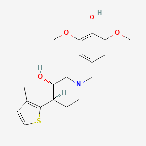 molecular formula C19H25NO4S B3804647 (3S*,4R*)-1-(4-hydroxy-3,5-dimethoxybenzyl)-4-(3-methyl-2-thienyl)piperidin-3-ol 