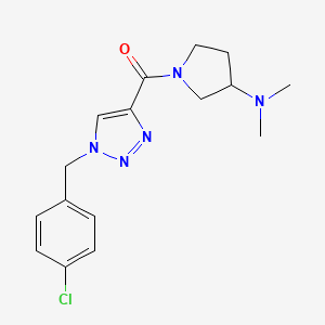 molecular formula C16H20ClN5O B3804655 1-{[1-(4-chlorobenzyl)-1H-1,2,3-triazol-4-yl]carbonyl}-N,N-dimethyl-3-pyrrolidinamine 