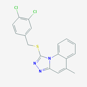 molecular formula C18H13Cl2N3S B380466 1-[(3,4-Dichlorobenzyl)sulfanyl]-5-methyl[1,2,4]triazolo[4,3-a]quinoline CAS No. 315692-94-5