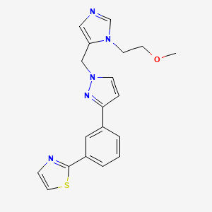 molecular formula C19H19N5OS B3804664 2-[3-(1-{[1-(2-methoxyethyl)-1H-imidazol-5-yl]methyl}-1H-pyrazol-3-yl)phenyl]-1,3-thiazole 