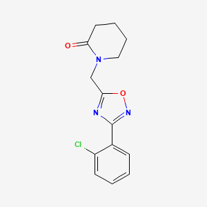 molecular formula C14H14ClN3O2 B3804669 1-{[3-(2-chlorophenyl)-1,2,4-oxadiazol-5-yl]methyl}-2-piperidinone 
