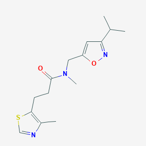 molecular formula C15H21N3O2S B3804675 N-[(3-isopropylisoxazol-5-yl)methyl]-N-methyl-3-(4-methyl-1,3-thiazol-5-yl)propanamide 