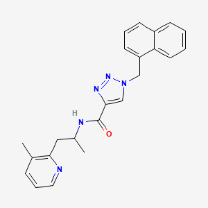 molecular formula C23H23N5O B3804679 N-[1-methyl-2-(3-methyl-2-pyridinyl)ethyl]-1-(1-naphthylmethyl)-1H-1,2,3-triazole-4-carboxamide 