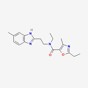 N,2-diethyl-4-methyl-N-[2-(5-methyl-1H-benzimidazol-2-yl)ethyl]-1,3-oxazole-5-carboxamide