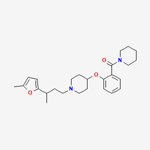 molecular formula C26H36N2O3 B3804695 1-[3-(5-methyl-2-furyl)butyl]-4-[2-(1-piperidinylcarbonyl)phenoxy]piperidine 