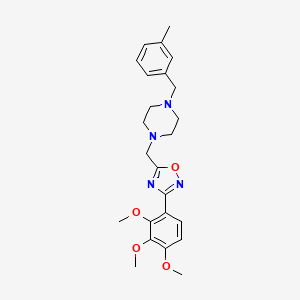 molecular formula C24H30N4O4 B3804706 1-(3-methylbenzyl)-4-{[3-(2,3,4-trimethoxyphenyl)-1,2,4-oxadiazol-5-yl]methyl}piperazine 