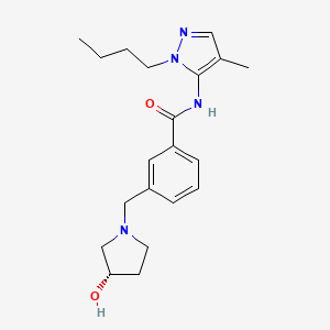 molecular formula C20H28N4O2 B3804723 N-(1-butyl-4-methyl-1H-pyrazol-5-yl)-3-{[(3S)-3-hydroxypyrrolidin-1-yl]methyl}benzamide 