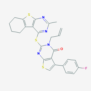 3-allyl-5-(4-fluorophenyl)-2-[(2-methyl-5,6,7,8-tetrahydro[1]benzothieno[2,3-d]pyrimidin-4-yl)sulfanyl]thieno[2,3-d]pyrimidin-4(3H)-one