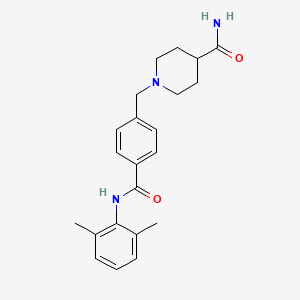 molecular formula C22H27N3O2 B3804737 1-(4-{[(2,6-dimethylphenyl)amino]carbonyl}benzyl)piperidine-4-carboxamide 