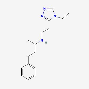molecular formula C16H24N4 B3804749 N-[2-(4-ethyl-4H-1,2,4-triazol-3-yl)ethyl]-4-phenylbutan-2-amine 