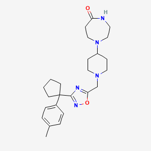 1-[1-({3-[1-(4-methylphenyl)cyclopentyl]-1,2,4-oxadiazol-5-yl}methyl)-4-piperidinyl]-1,4-diazepan-5-one