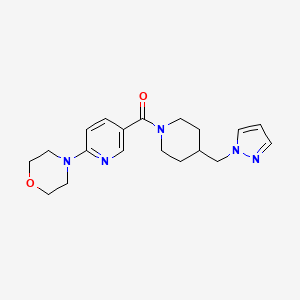 molecular formula C19H25N5O2 B3804785 4-(5-{[4-(1H-pyrazol-1-ylmethyl)-1-piperidinyl]carbonyl}-2-pyridinyl)morpholine 