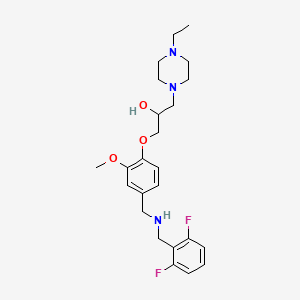 molecular formula C24H33F2N3O3 B3804792 1-(4-{[(2,6-difluorobenzyl)amino]methyl}-2-methoxyphenoxy)-3-(4-ethyl-1-piperazinyl)-2-propanol 