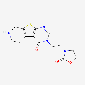 molecular formula C14H16N4O3S B3804797 3-[2-(2-oxo-1,3-oxazolidin-3-yl)ethyl]-5,6,7,8-tetrahydropyrido[4',3':4,5]thieno[2,3-d]pyrimidin-4(3H)-one hydrochloride 