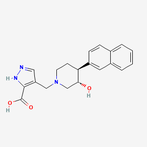 molecular formula C20H21N3O3 B3804811 4-{[(3S*,4S*)-3-hydroxy-4-(2-naphthyl)piperidin-1-yl]methyl}-1H-pyrazole-3-carboxylic acid 