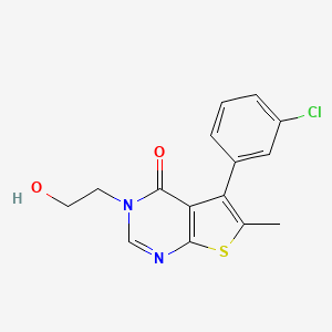 molecular formula C15H13ClN2O2S B3804826 5-(3-chlorophenyl)-3-(2-hydroxyethyl)-6-methylthieno[2,3-d]pyrimidin-4(3H)-one 