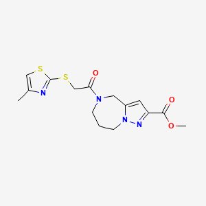 methyl 5-{[(4-methyl-1,3-thiazol-2-yl)thio]acetyl}-5,6,7,8-tetrahydro-4H-pyrazolo[1,5-a][1,4]diazepine-2-carboxylate