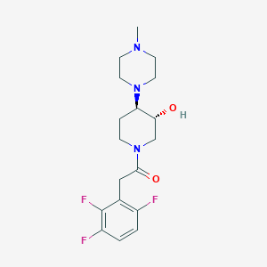 molecular formula C18H24F3N3O2 B3804847 (3R*,4R*)-4-(4-methyl-1-piperazinyl)-1-[(2,3,6-trifluorophenyl)acetyl]-3-piperidinol 