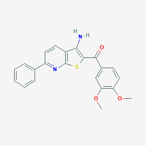 molecular formula C22H18N2O3S B380485 (3-Amino-6-phenylthieno[2,3-b]pyridin-2-yl)(3,4-dimethoxyphenyl)methanone 