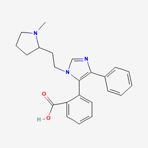 molecular formula C23H25N3O2 B3804854 2-{1-[2-(1-methylpyrrolidin-2-yl)ethyl]-4-phenyl-1H-imidazol-5-yl}benzoic acid 