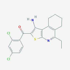 molecular formula C20H18Cl2N2OS B380486 (1-Amino-5-ethyl-6,7,8,9-tetrahydrothieno[2,3-c]isoquinolin-2-yl)(2,4-dichlorophenyl)methanone 