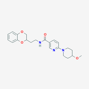 molecular formula C22H27N3O4 B3804880 N-[2-(2,3-dihydro-1,4-benzodioxin-2-yl)ethyl]-6-(4-methoxy-1-piperidinyl)nicotinamide 