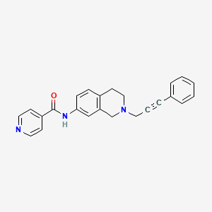 molecular formula C24H21N3O B3804888 N-[2-(3-phenyl-2-propyn-1-yl)-1,2,3,4-tetrahydro-7-isoquinolinyl]isonicotinamide 