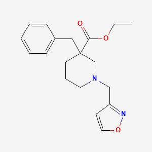 molecular formula C19H24N2O3 B3804907 ethyl 3-benzyl-1-(3-isoxazolylmethyl)-3-piperidinecarboxylate 