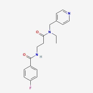 molecular formula C18H20FN3O2 B3804929 N-{3-[ethyl(pyridin-4-ylmethyl)amino]-3-oxopropyl}-4-fluorobenzamide 