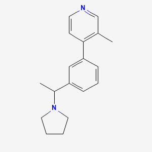 molecular formula C18H22N2 B3804935 3-methyl-4-[3-(1-pyrrolidin-1-ylethyl)phenyl]pyridine 