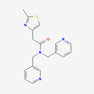 molecular formula C18H18N4OS B3804962 2-(2-methyl-1,3-thiazol-4-yl)-N,N-bis(pyridin-3-ylmethyl)acetamide 