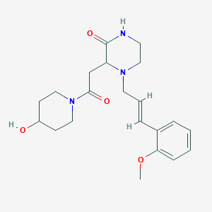 3-[2-(4-hydroxy-1-piperidinyl)-2-oxoethyl]-4-[(2E)-3-(2-methoxyphenyl)-2-propen-1-yl]-2-piperazinone