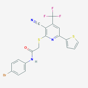 N-(4-bromophenyl)-2-{[3-cyano-6-(thiophen-2-yl)-4-(trifluoromethyl)pyridin-2-yl]sulfanyl}acetamide