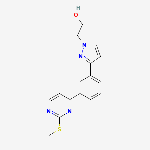 molecular formula C16H16N4OS B3804990 2-(3-{3-[2-(methylthio)-4-pyrimidinyl]phenyl}-1H-pyrazol-1-yl)ethanol 