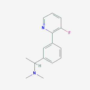 molecular formula C15H17FN2 B3805004 1-[3-(3-fluoropyridin-2-yl)phenyl]-N,N-dimethylethanamine 
