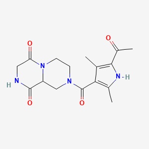 molecular formula C16H20N4O4 B3805017 8-[(5-acetyl-2,4-dimethyl-1H-pyrrol-3-yl)carbonyl]tetrahydro-2H-pyrazino[1,2-a]pyrazine-1,4(3H,6H)-dione 