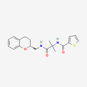 molecular formula C19H22N2O3S B3805026 N-(2-{[(2R)-3,4-dihydro-2H-chromen-2-ylmethyl]amino}-1,1-dimethyl-2-oxoethyl)thiophene-2-carboxamide 