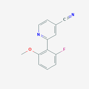 molecular formula C13H9FN2O B3805028 2-(2-fluoro-6-methoxyphenyl)isonicotinonitrile 