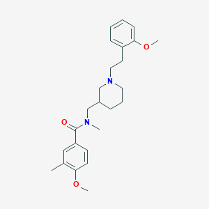 molecular formula C25H34N2O3 B3805043 4-methoxy-N-({1-[2-(2-methoxyphenyl)ethyl]-3-piperidinyl}methyl)-N,3-dimethylbenzamide 
