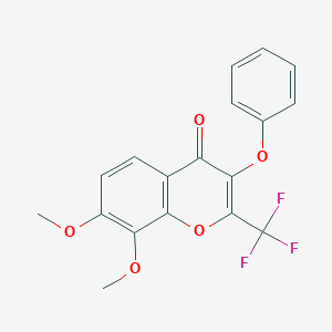 molecular formula C18H13F3O5 B380505 7,8-dimethoxy-3-phenoxy-2-(trifluoromethyl)-4H-chromen-4-one CAS No. 315233-82-0