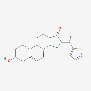 molecular formula C24H30O2S B380506 (E)-3-hydroxy-10,13-dimethyl-16-(thiophen-2-ylmethylene)-3,4,7,8,9,10,11,12,13,14,15,16-dodecahydro-1H-cyclopenta[a]phenanthren-17(2H)-one 