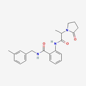 molecular formula C22H25N3O3 B3805062 N-(3-methylbenzyl)-2-{[2-(2-oxopyrrolidin-1-yl)propanoyl]amino}benzamide 