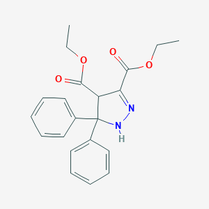 molecular formula C21H22N2O4 B380507 5,5-Diphenyl-2-pyrazoline-3,4-dicarboxylic acid diethyl ester 