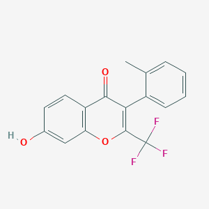 molecular formula C17H11F3O3 B380508 7-hydroxy-3-(2-methylphenyl)-2-(trifluoromethyl)-4H-chromen-4-one 