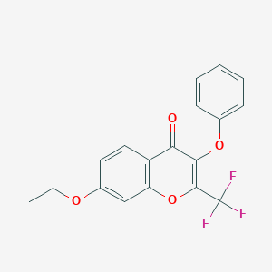 molecular formula C19H15F3O4 B380509 7-isopropoxy-3-phenoxy-2-(trifluoromethyl)-4H-chromen-4-one 