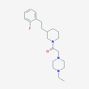 molecular formula C21H32FN3O B3805106 1-ethyl-4-(2-{3-[2-(2-fluorophenyl)ethyl]-1-piperidinyl}-2-oxoethyl)piperazine 